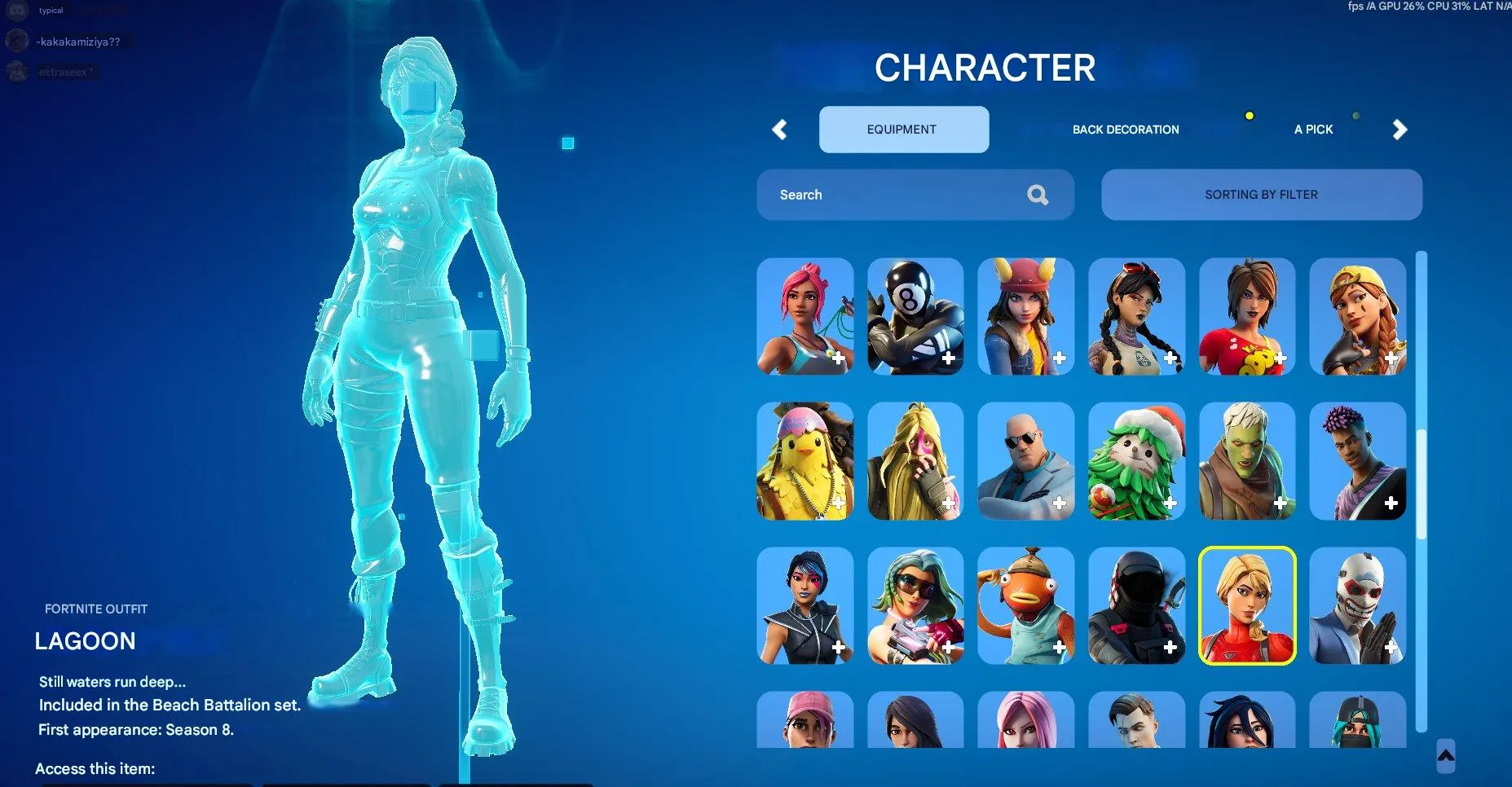 F990 Laguna, Deadpool, Iron Man, Wolverine, Predator, Mandalorian, Mystique, Groot, Star Wand, Starter Packs, Rare BP Skins, Old Save the World Access 